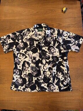 Gitman Bros Vintage Movie Star Print Camp Shirt XL USA
